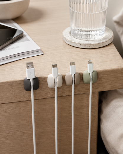 qevrinio Cable Clips Set shown in a real home setting