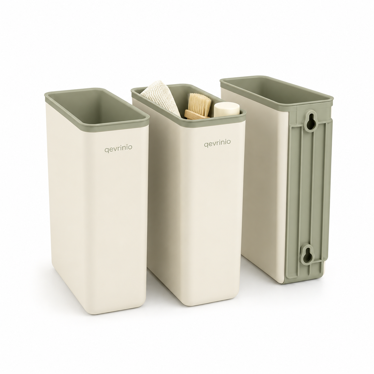 qevrinio Slim Utility Bins main product image on white background